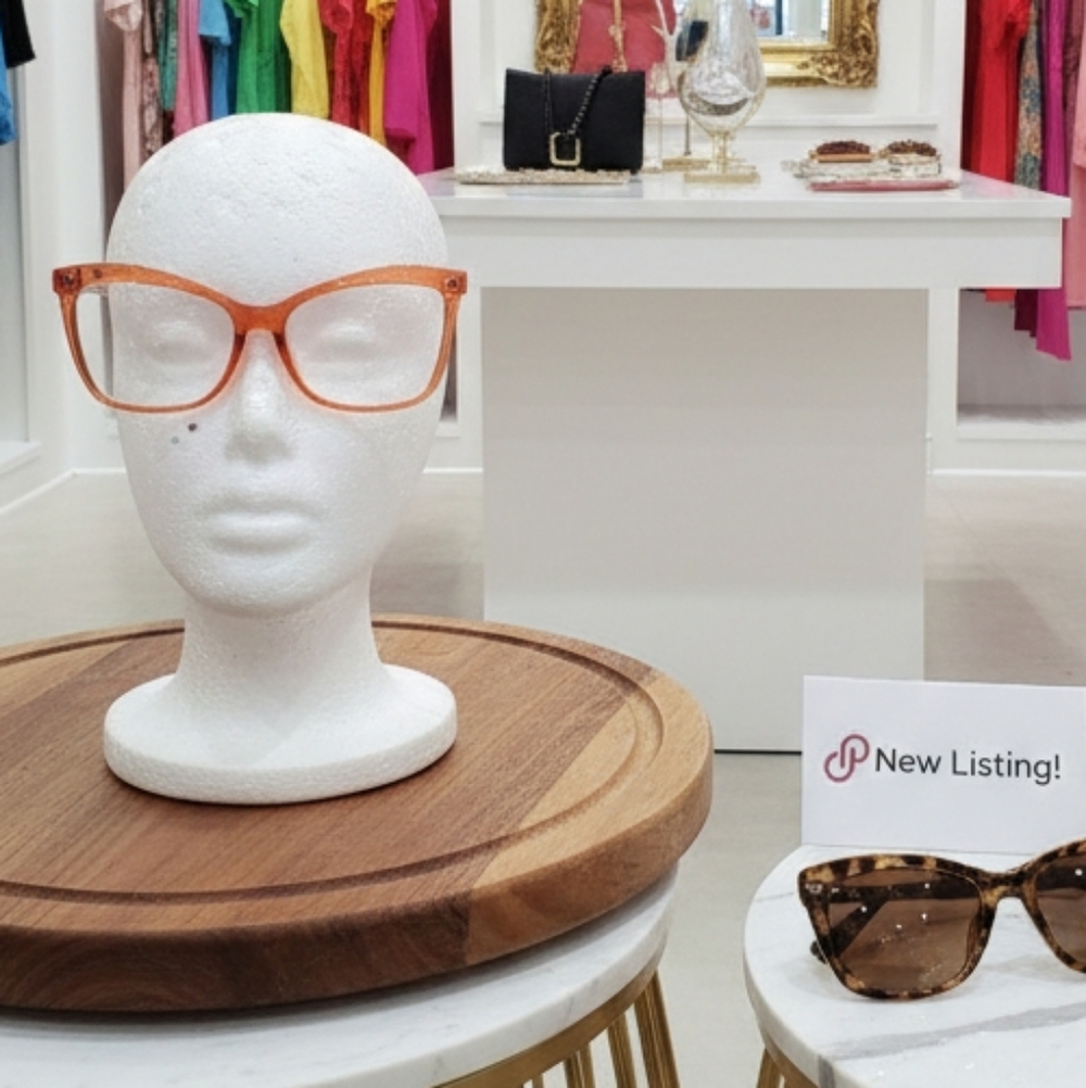 Transparent Orange Cat Eye Eyeglass Frames